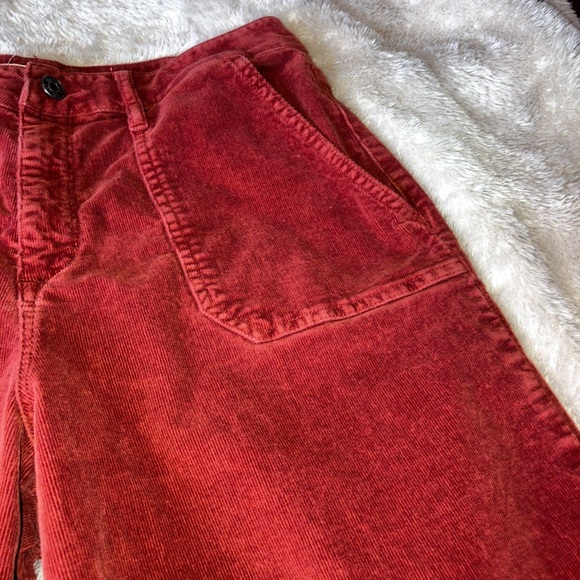 Hidden Jeans / Buckle Jeans- Rust-colored Wide-Leg Cropped Cords - Picture 5 of 11